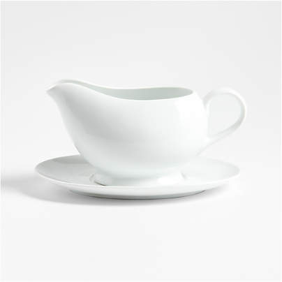 Aspen Porcelain Gravy Boat with Saucer