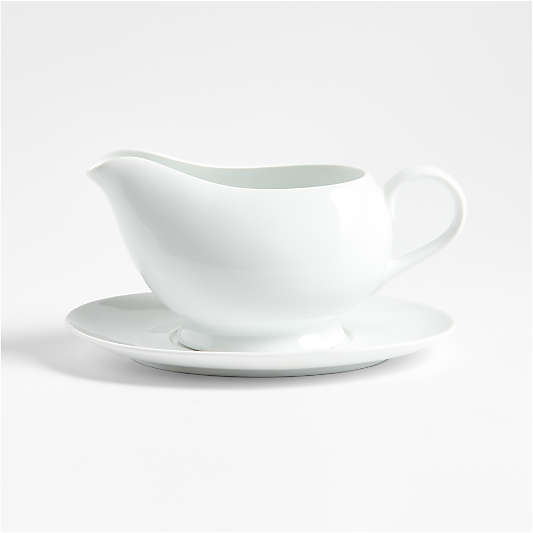 Aspen Porcelain Gravy Boat with Saucer