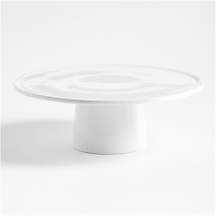 Form Round White Ceramic Pedestal Cake Stand + Reviews | Crate & Barrel