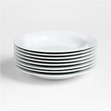Aspen Rimmed Bowl Plates 9", Set of 8 + Reviews | Crate & Barrel