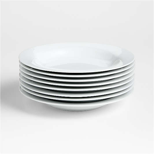 Aspen Rimmed Porcelain Low Bowls, Set of 8
