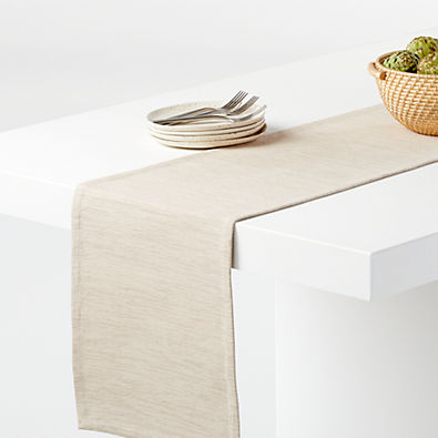 View Aspen Warm Natural Cotton Table Runner 90" details