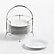 Aspen Rimmed Appetizer Plates with Stainless Steel Stand, Set of 10
