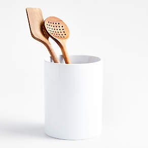 Crate & Barrel White Silicone Spoon