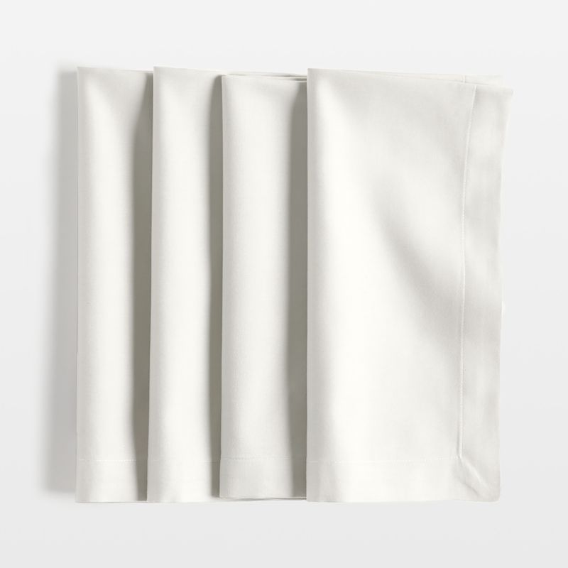 Honeybloom Set of 4 White Cloth Napkins, Cotton Sold by at Home