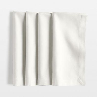 View Aspen Crisp White Organic Cotton Napkin, Set of 4 details
