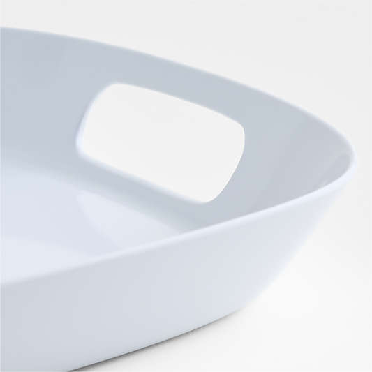 Aspen White Outdoor Melamine 14" x 19" Tray with Handles