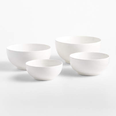 Aspen Coupe Stoneware Mixing and Serving Bowls, Set of 4