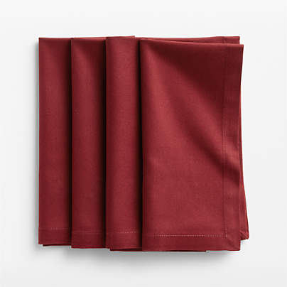 Aspen Luminous Red Organic Cotton Napkin, Set of 4