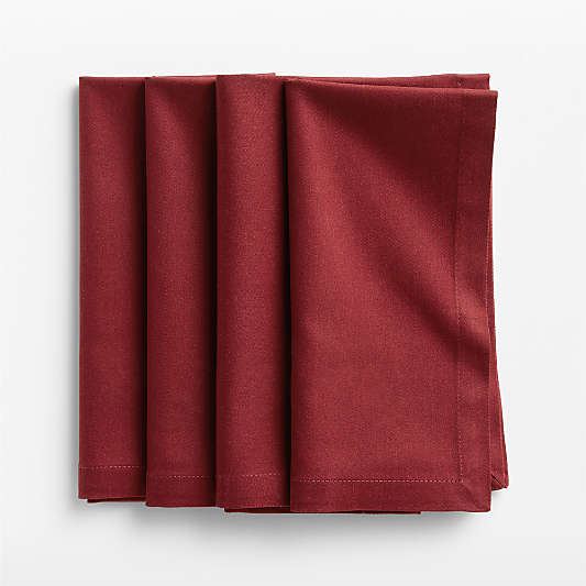 Aspen Luminous Red Organic Cotton Napkin, Set of 4