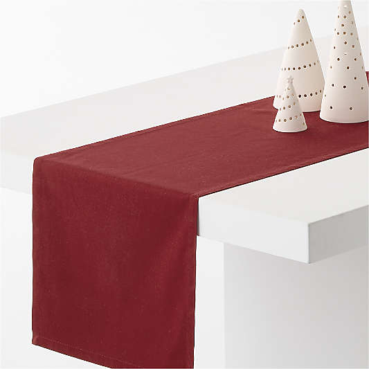 Aspen 108" Luminous Red Organic Cotton Table Runner