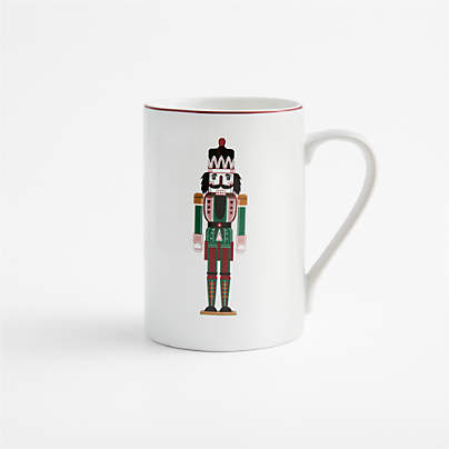 Aspen Red Rim Nutcracker 12.75-oz. Porcelain Can Mug