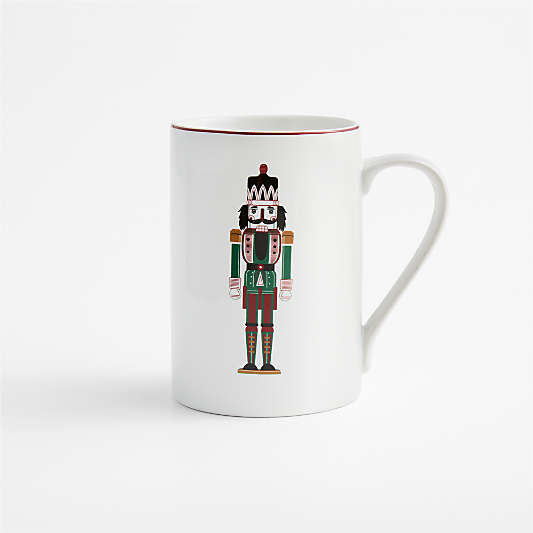 Aspen Red Rim Nutcracker 12.75-oz. Porcelain Can Mug