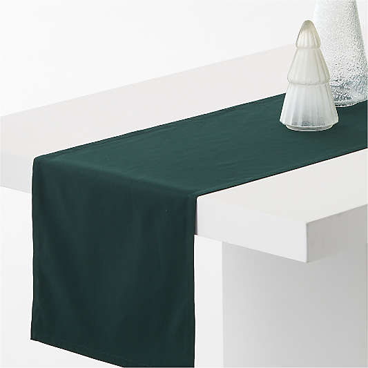 Aspen 108" Spruce Green Organic Cotton Table Runner