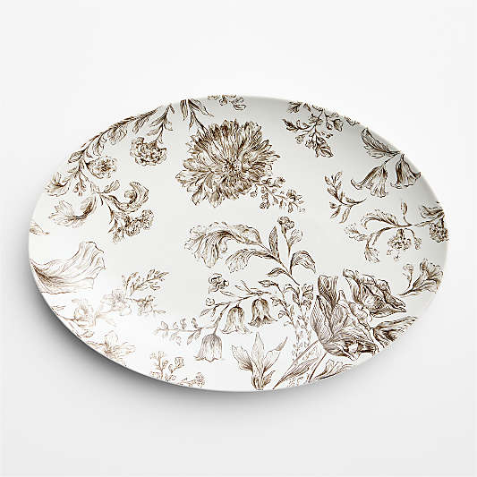 Autumn Toile Brown Stoneware Platter