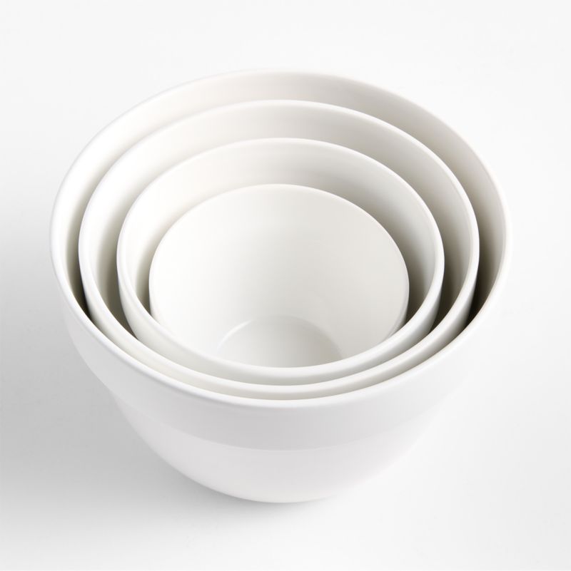 Aspen White Rimmed Ceramic Mixing and Serving Bowls, Set of 4 - image 5 of 7