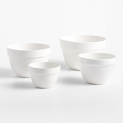 View Aspen White Rimmed Ceramic Mixing and Serving Bowls, Set of 4 details