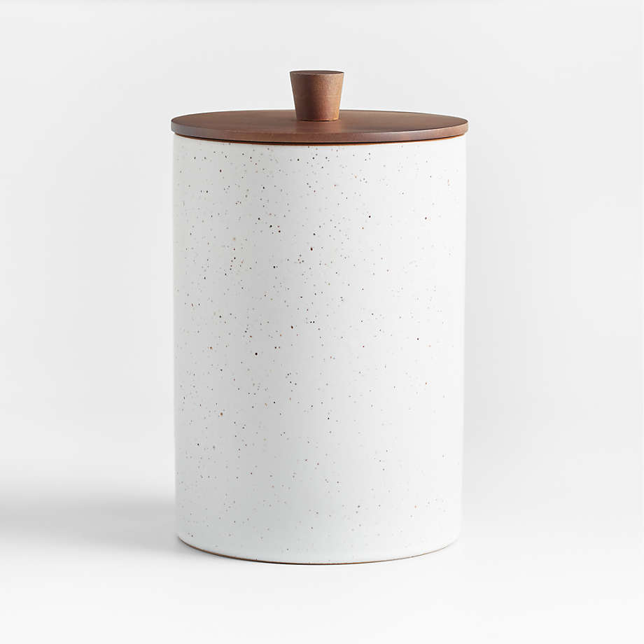 Aspen White Ceramic Canisters with Scoop