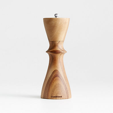 View Crate & Barrel Aster Acacia Wooden Pepper Mill Grinder details