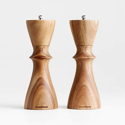 Aster Acacia Wooden Salt & Pepper Mill Grinder Set