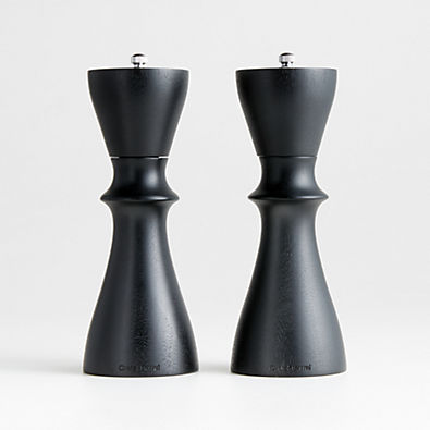 View Aster Ebonized Wooden Salt & Pepper Mill Grinder Set details