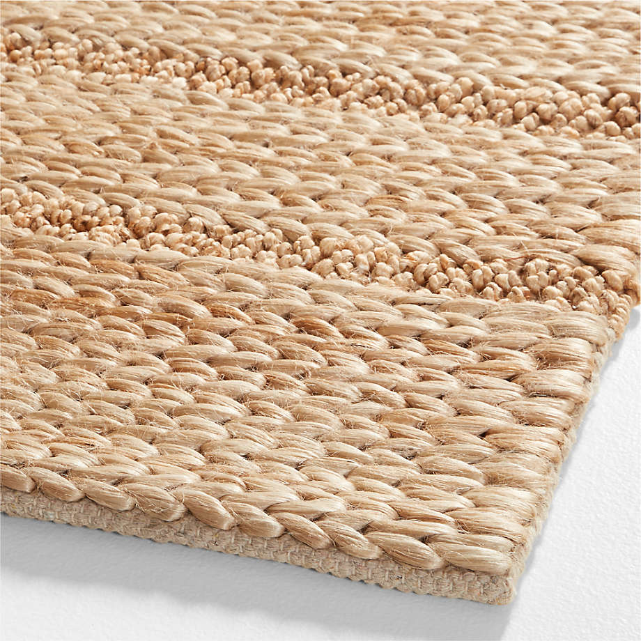 Ales Chenille and Jute/Cotton Blend White Area Rug 10'x14' +