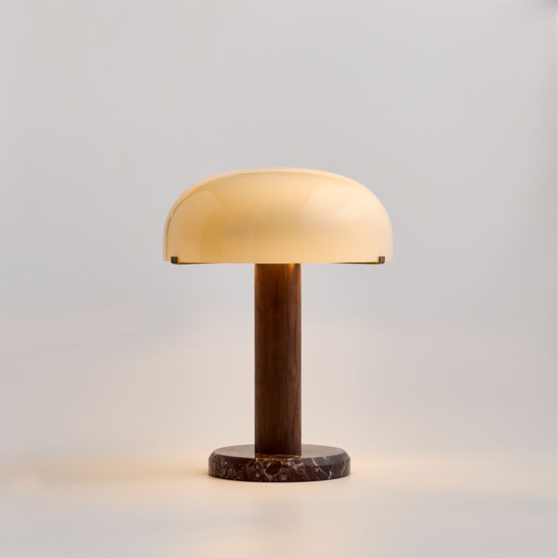Aston Wood and Marble Table Lamp with Glass Shade 20" - image 1 of 6