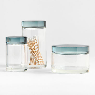 View Astoria Glass Canisters, Set of 3 details