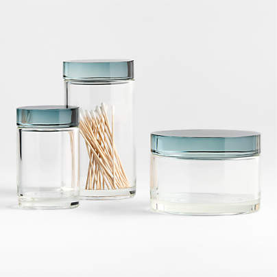 Astoria Glass Canisters, Set of 3