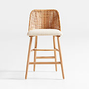Hobbs Cerused Natural Oak Wood Counter Stool
