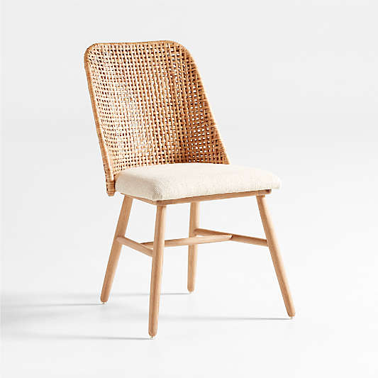 Astrid Upholstered Rattan Dining Chair with Performance Fabric