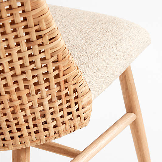 Astrid Upholstered Rattan Dining Chair with Performance Fabric