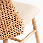 Astrid Upholstered Oak Wood and Rattan Dining Chair with Performance ...