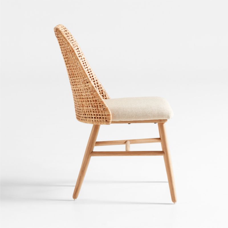 Astrid Upholstered Rattan Dining Chair with Performance Fabric