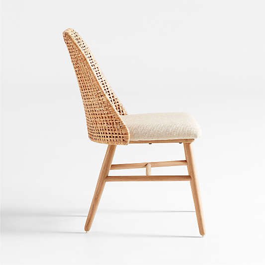 Astrid Upholstered Rattan Dining Chair with Performance Fabric