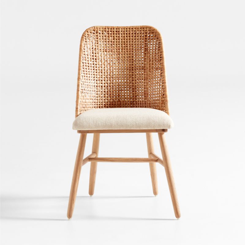 Astrid Upholstered Rattan Dining Chair with Performance Fabric