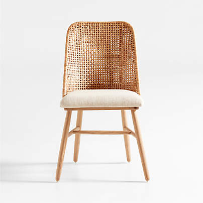 Astrid Upholstered Rattan Dining Chair with Performance Fabric