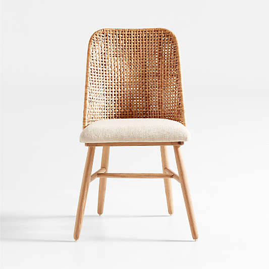 Astrid Upholstered Rattan Dining Chair with Performance Fabric