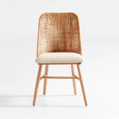 Walnut rattan dining discount chair