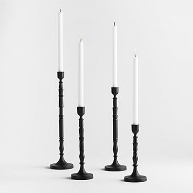 View Astryd Black Metal Taper Candle Holders, Set of 4 details