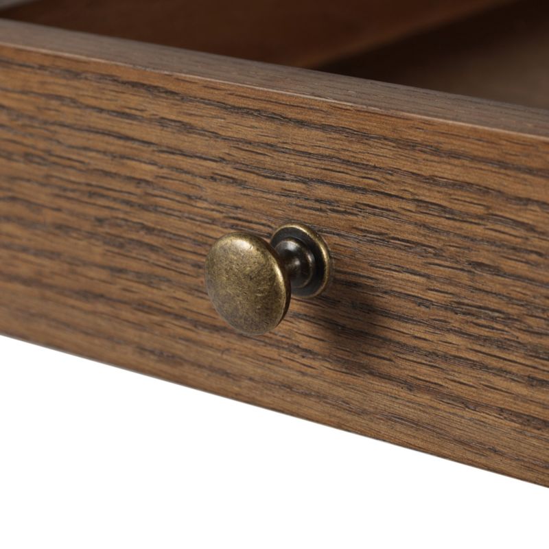 Atelier 68" Leather-Inset Oak Wood Desk - image 5 of 8