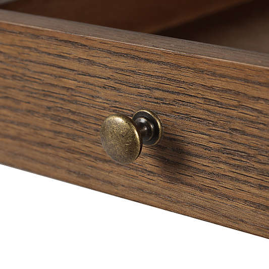 Atelier 68" Leather-Inset Oak Wood Desk