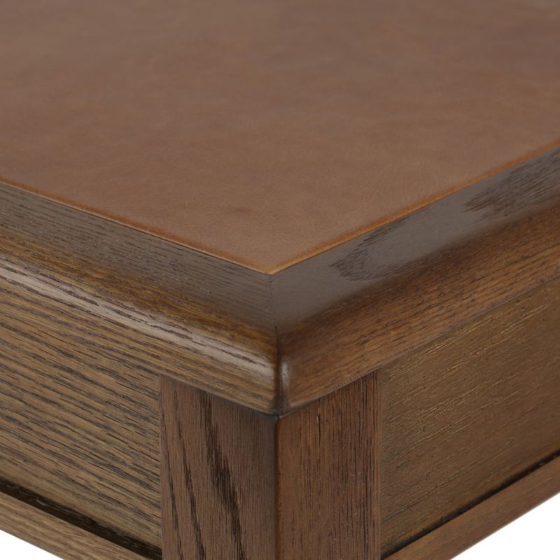 Atelier 68" Leather-Inset Oak Wood Desk - image 4 of 8