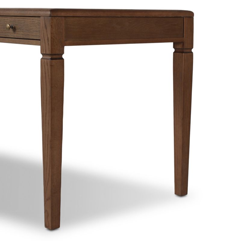Atelier 68" Leather-Inset Oak Wood Desk - image 6 of 8