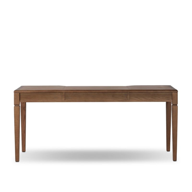 Atelier 68" Leather-Inset Oak Wood Desk - image 3 of 8