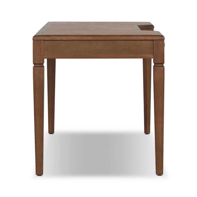 Atelier 68" Leather-Inset Oak Wood Desk - image 2 of 8