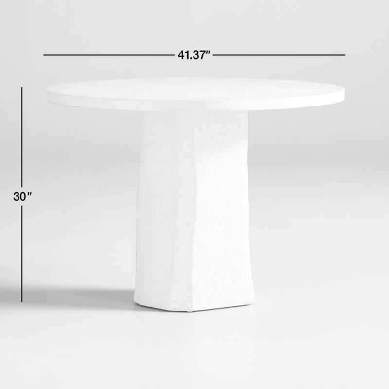 Contemplation 41.5" Round White Travertine and Concrete Entryway Table by Athena Calderone