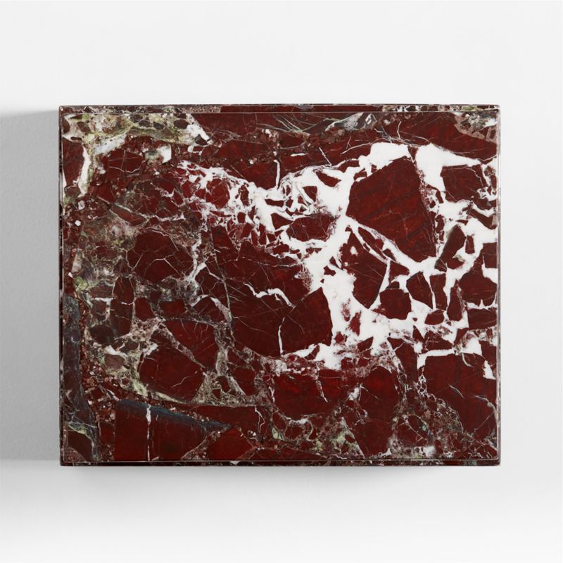 La Sienna Piccolo Dark Red Marble Plinth Side Table by Athena Calderone - image 9 of 11