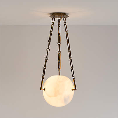 Atlas Alabaster Globe Pendant Light
