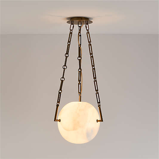 Atlas Alabaster Globe Pendant Light